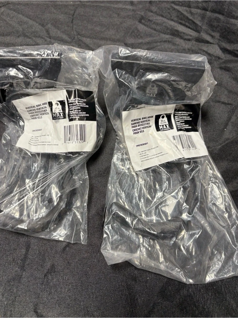 2 Pack Craftsman VersaTrack Vertical Bike Hook (model CMST82616VT).